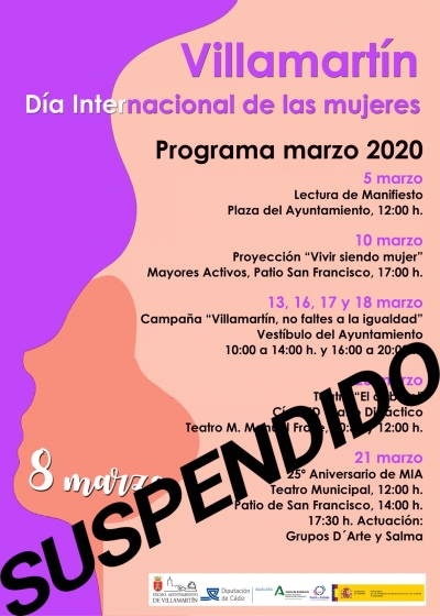 Aplazado el programa día de las mujeres 2020