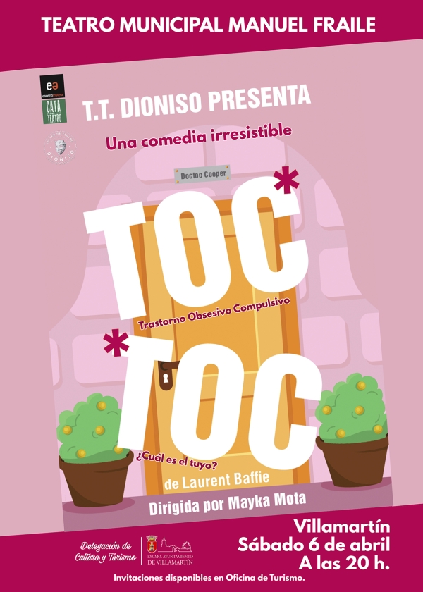 La compañía jerezana T.T. Dioniso presenta la comedia “Toc Toc” en Villamartín