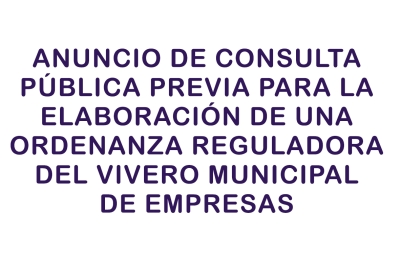 ANUNCIO DE CONSULTA PÚBLICA PREVIA