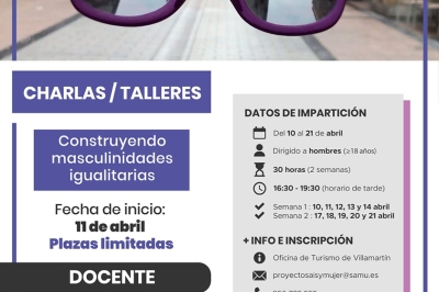 Abierto el plazo de inscripción del taller “Construyendo masculinidades igualitarias”