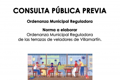 Consulta pública previa para la elaboración de una ordenanza municipal reguladora de las terrazas de veladores de Villamartín