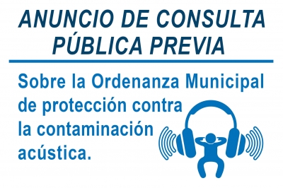 Anuncio de consulta pública previa sobre la ordenanza municipal de protección contra la contaminación acústica 